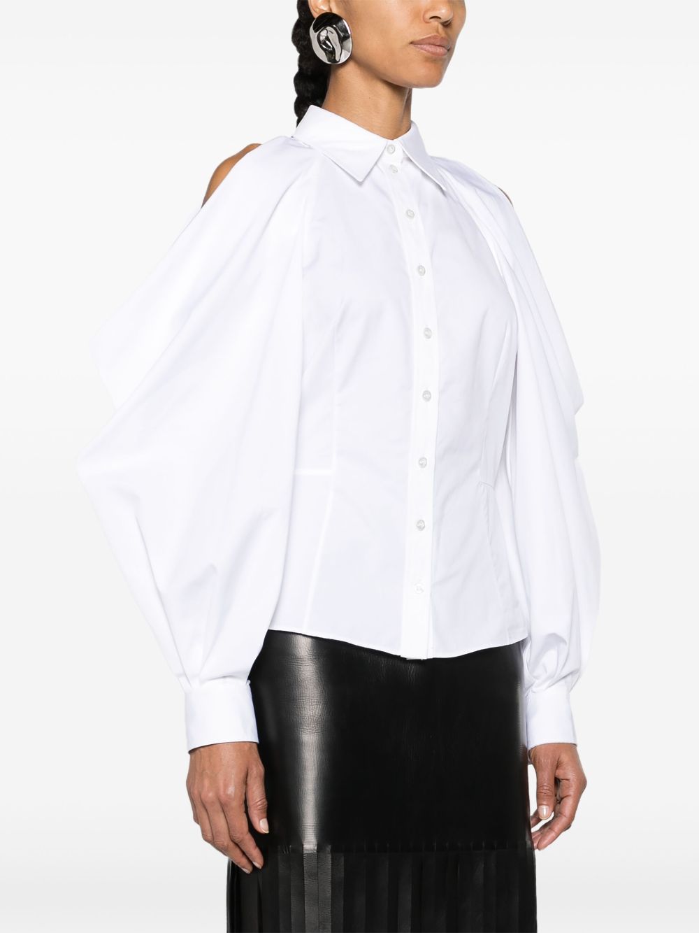 Alexander McQueen slashed drape-sleeve shirt Women