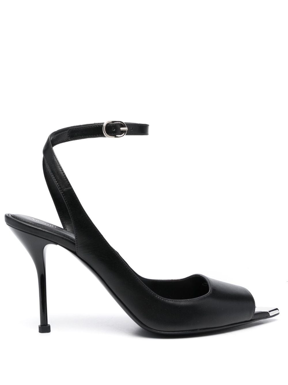 Shop Alexander Mcqueen Punk 90mm Ankle-strap Sandal In Black