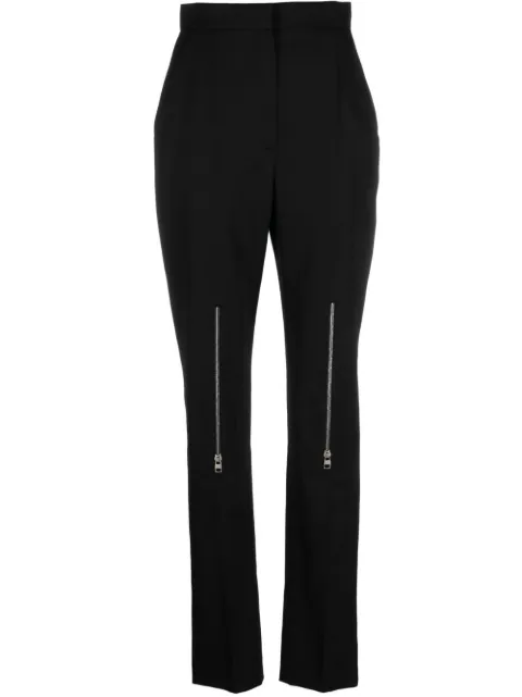 Alexander McQueen pantalones con tiro alto y cierre