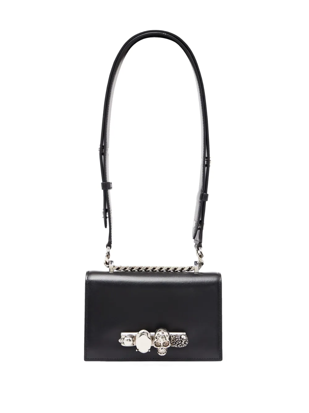 Alexander Mcqueen Mini Jewelled Satchel Bag In Black
