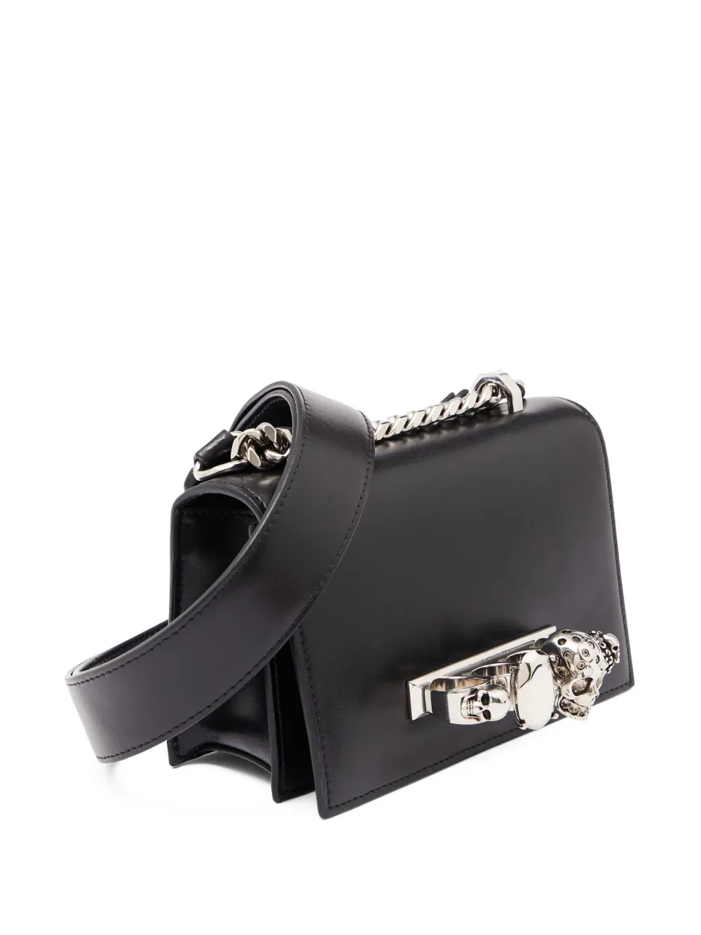 Alexander Mcqueen Mini Jewelled Satchel Bag In Black