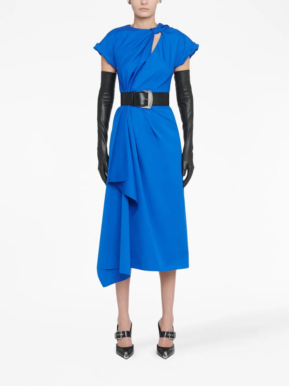 Alexander McQueen Midi-jurk met geknoopt detail - Blauw