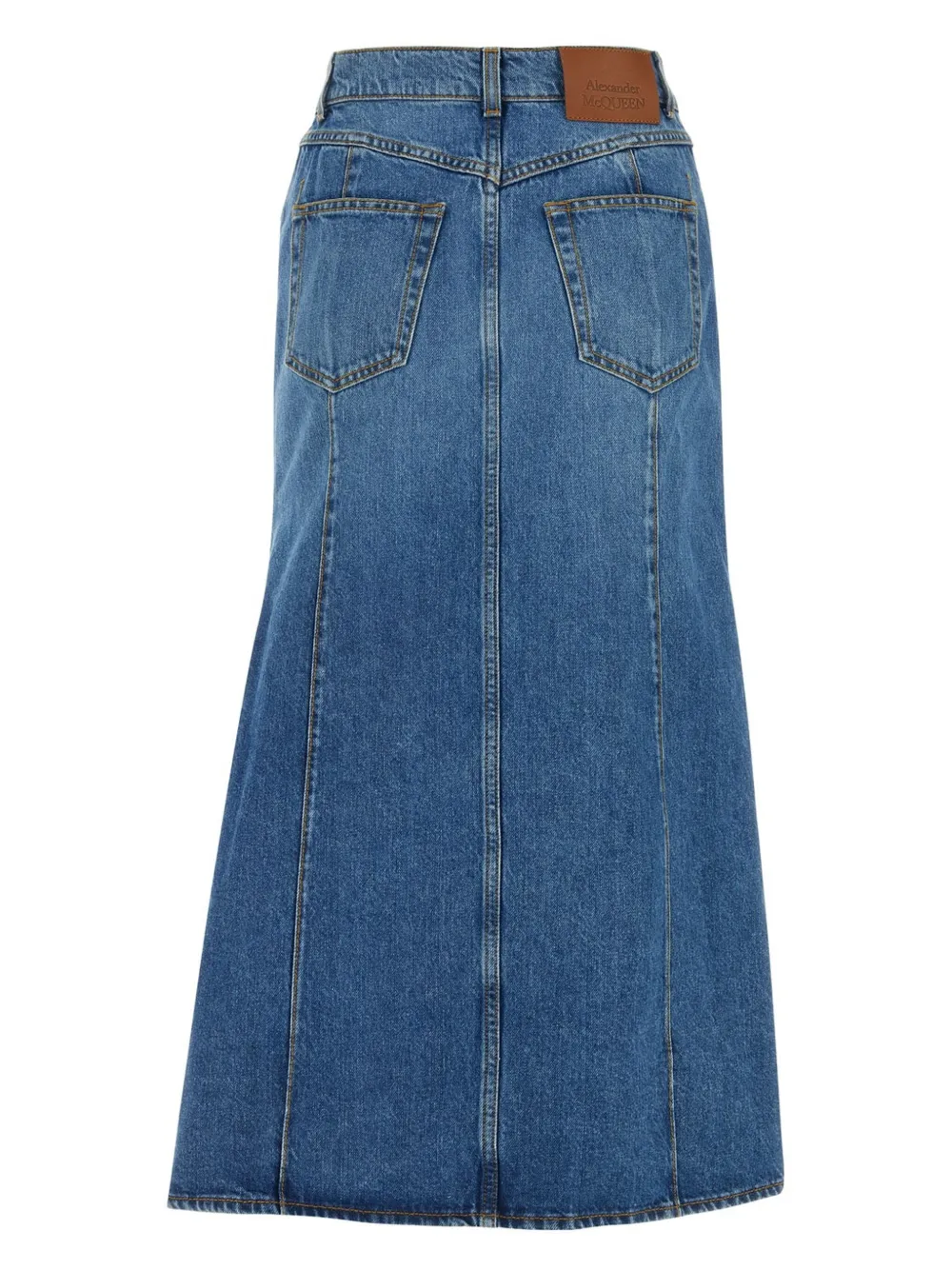 Affordable Alexander McQueen Slashed denim midi skirt Women