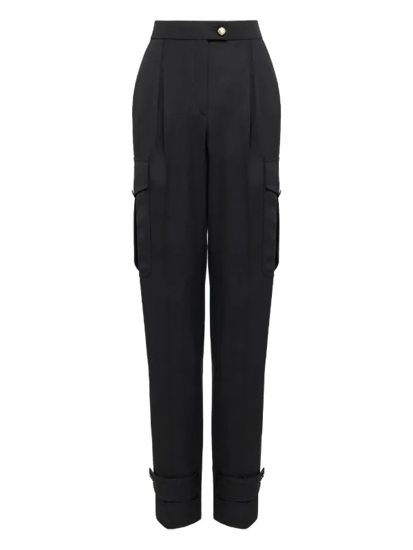 Alexander McQueen High-waisted Wool Trousers in Black