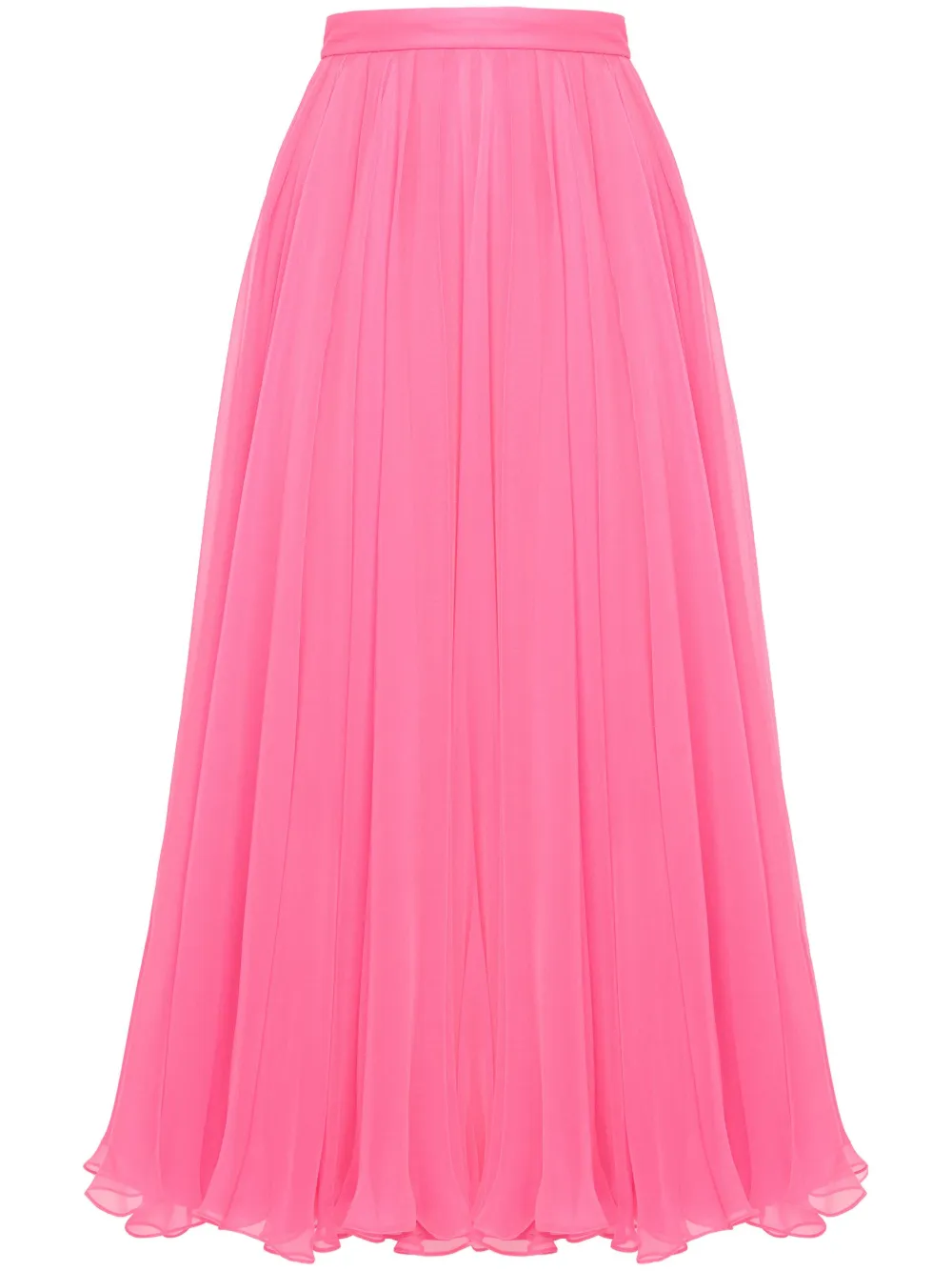 Alexander Mcqueen Pleated Silk Midiskirt In Pink