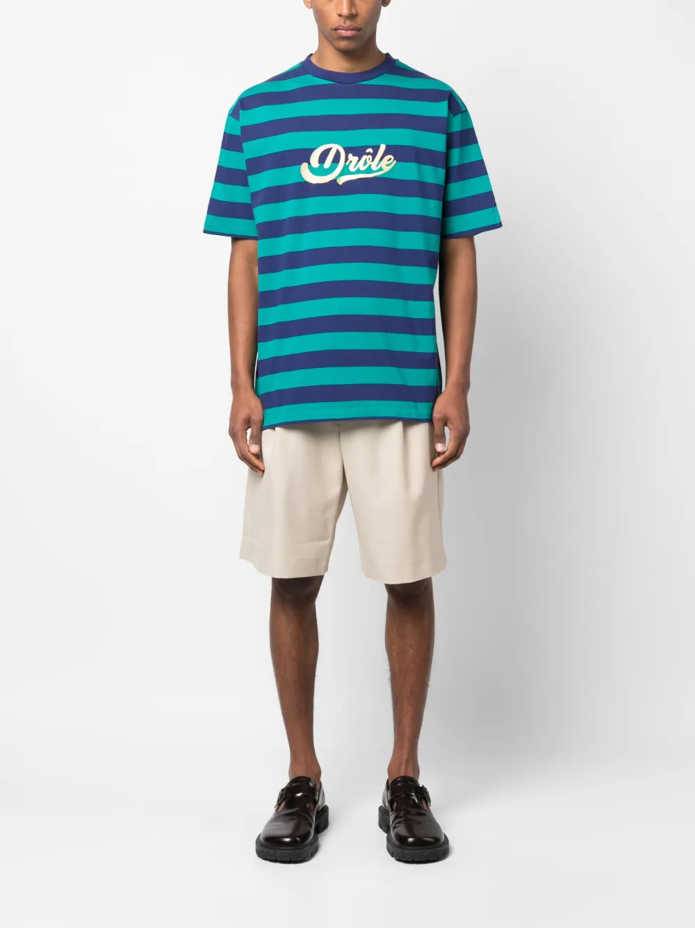 Drôle De Monsieur T-shirt met logoprint - Blauw