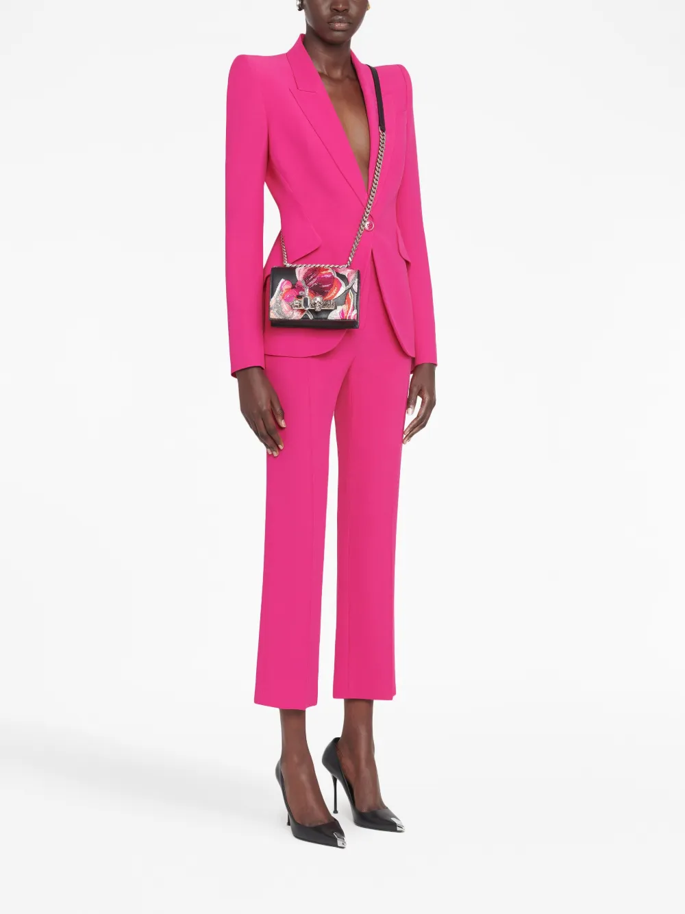 Alexander McQueen Solarised Orchid kleine tas - Zwart
