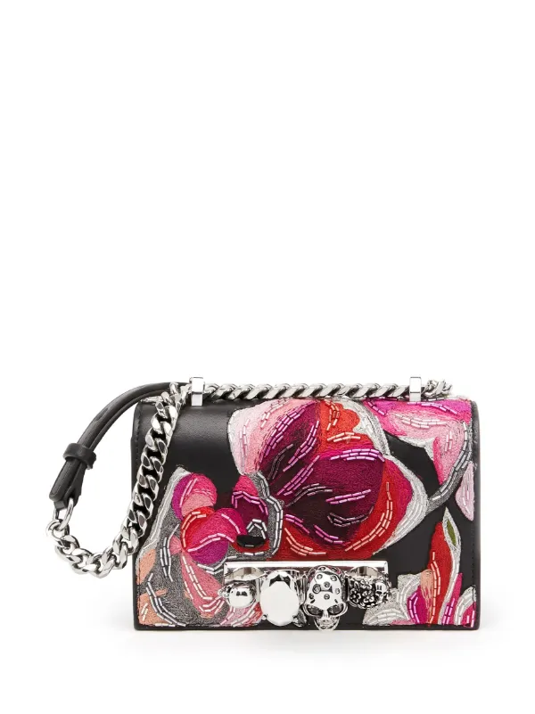 Alexander McQueen Mini Jewelled Solarised Orchid Bag Farfetch