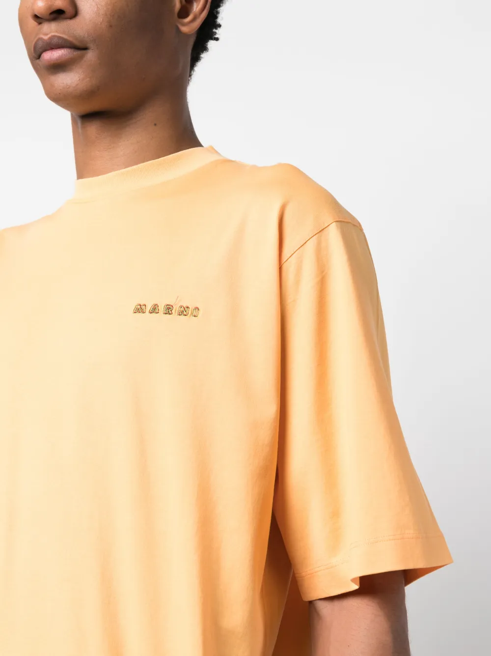 国内発送 MARNI 胸 バックロゴ Tシャツ カットソー 黄色イエロー MARNI】マルニ『ロゴ 半袖Tシャツ size36』THJET49EPB SCP89