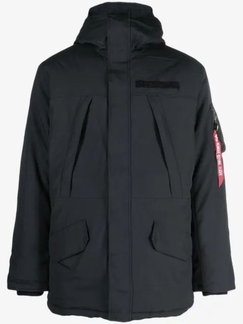 Alpha Industries logo-tag hooded jacket