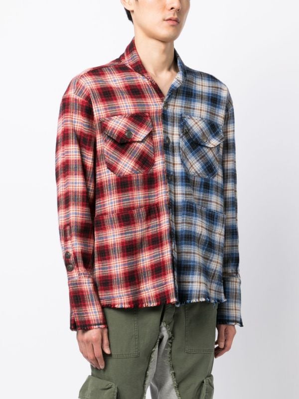GREG LAUREN 赤×紺 チェックシャツ - macaluminio.com