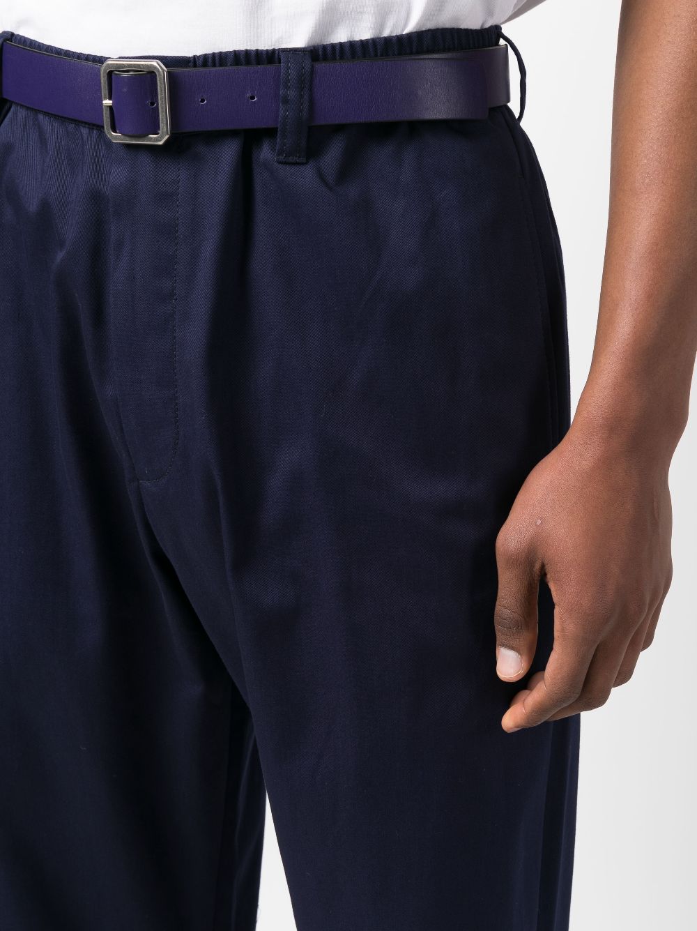 Shop Marni Pleated Wide-leg Trousers In Blue