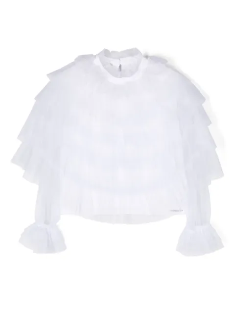TWINSET Kids poet-sleeve layered blouse