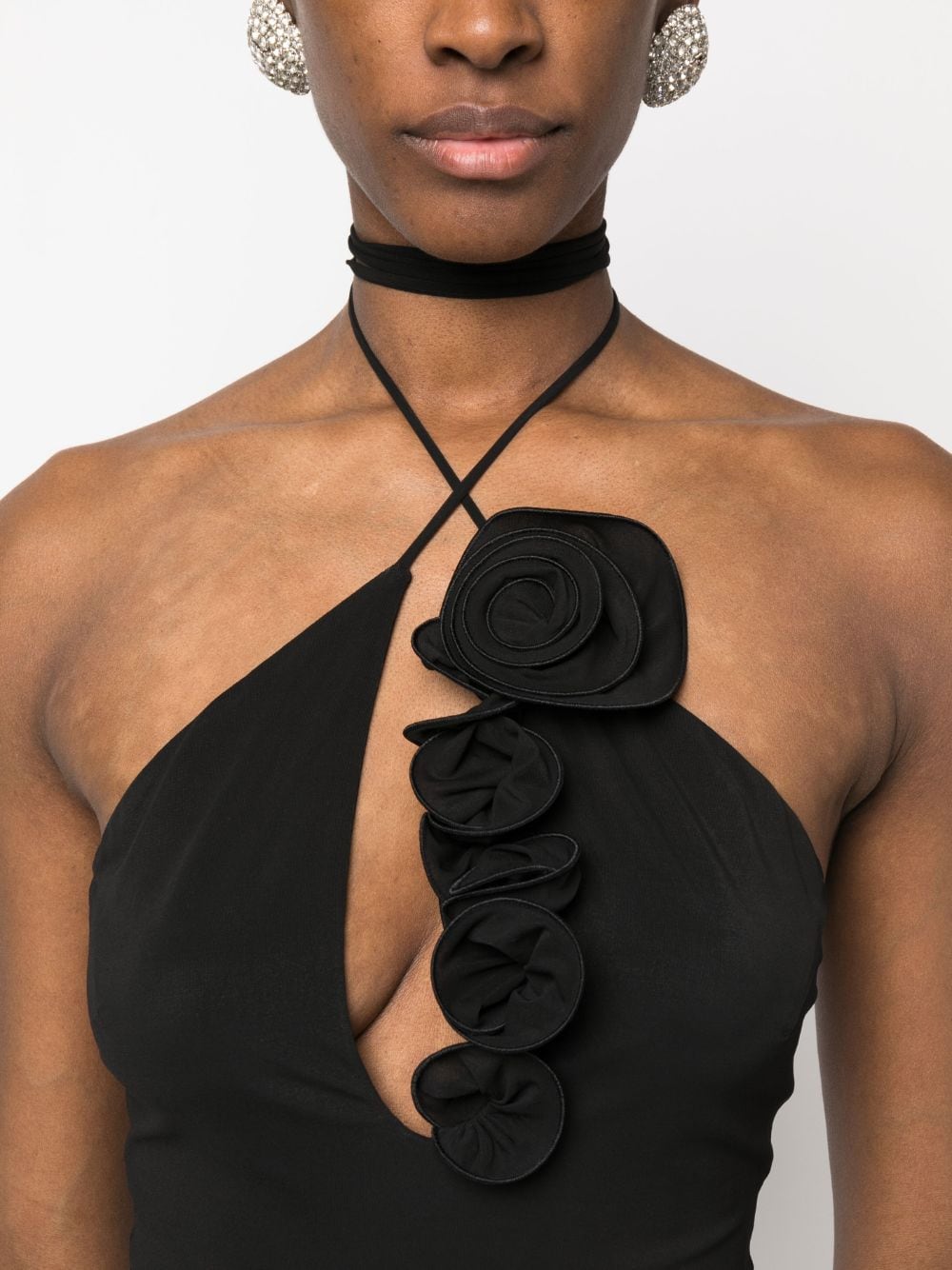 Delicate Floral Lace Halter Top in Black  I AM MORE SCARSDALE - I Am More  Scarsdale