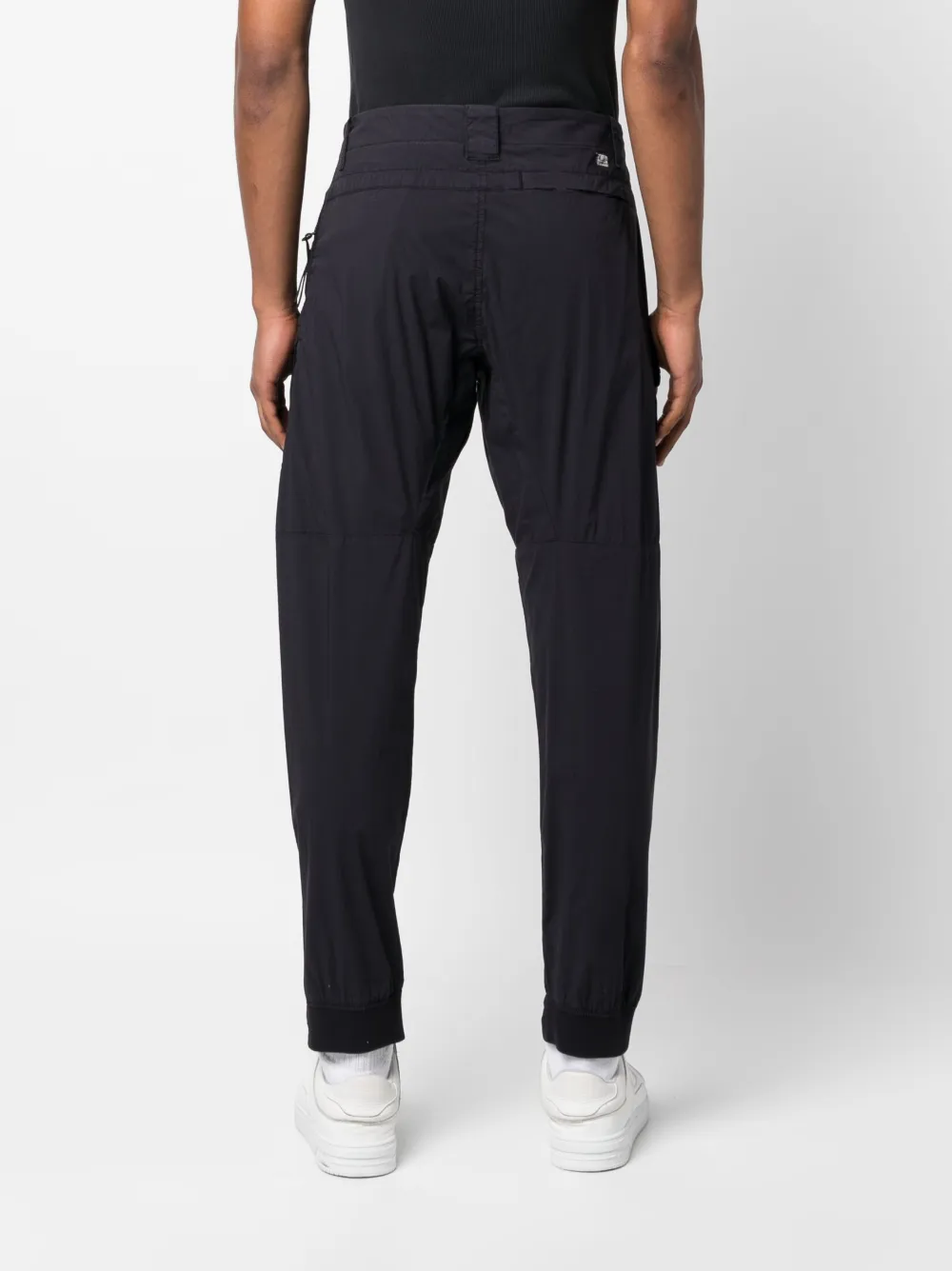 C.p. Company Logo-patch Tapered Trousers In Blau