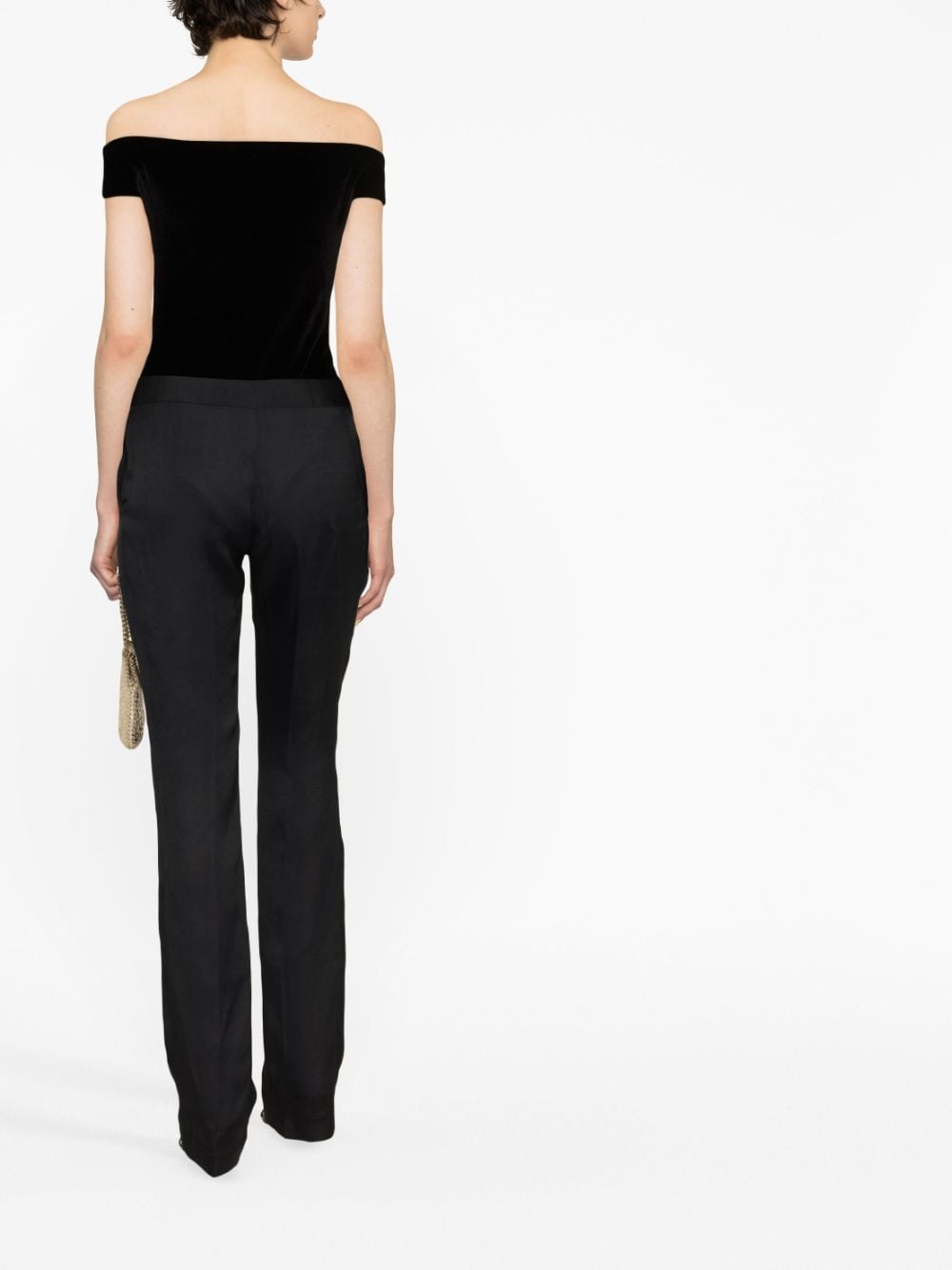 Shop Stella Mccartney Low-rise Straight-leg Trousers In Black