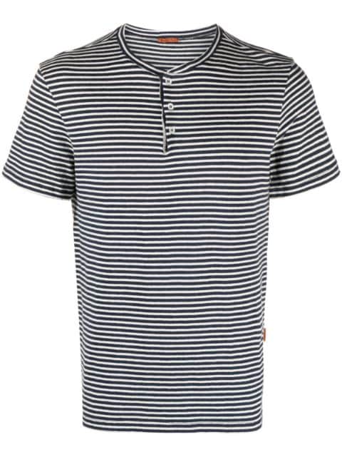 Barena stripe-print band-collar T-shirt