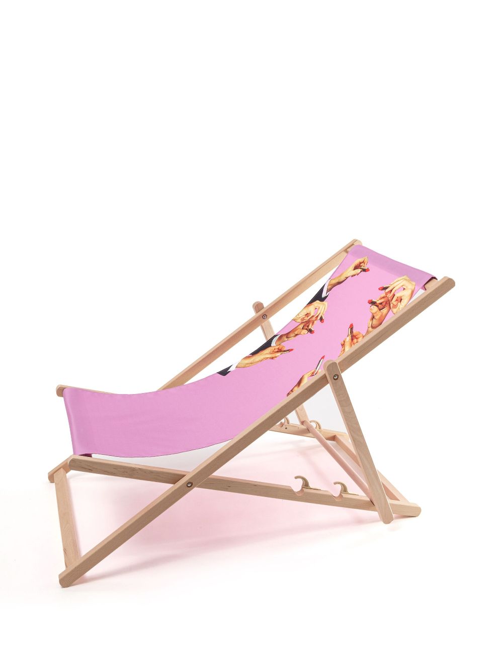 Shop Seletti Lipstick-motif Deck Chair In Pink