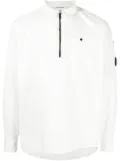 C.P. Company logo-plaque half zip-fastening shirt - White