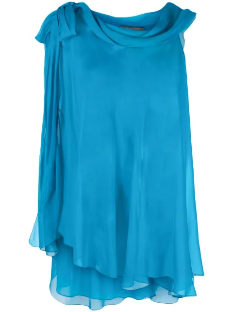 Alberta Ferretti 세미 시스루 비대칭 블라우스