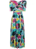 DVF Diane von Furstenberg floral-print short-sleeved dress - Blue