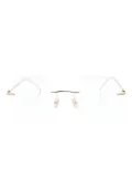 Jimmy Choo Eyewear rimless square-frame glasses - Gold