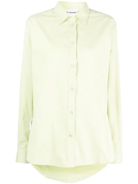 logo-tape cotton shirt