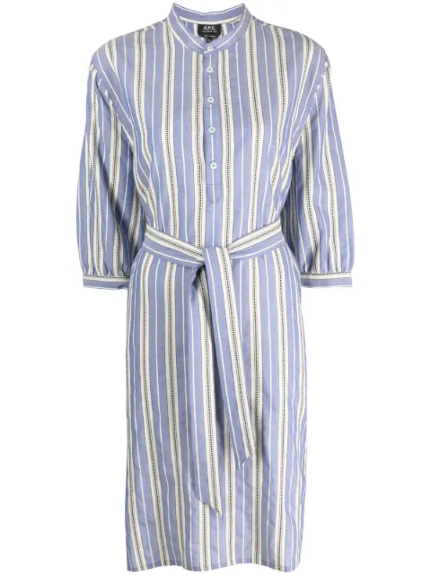 A.P.C. vestido camisero con rayas estampadas