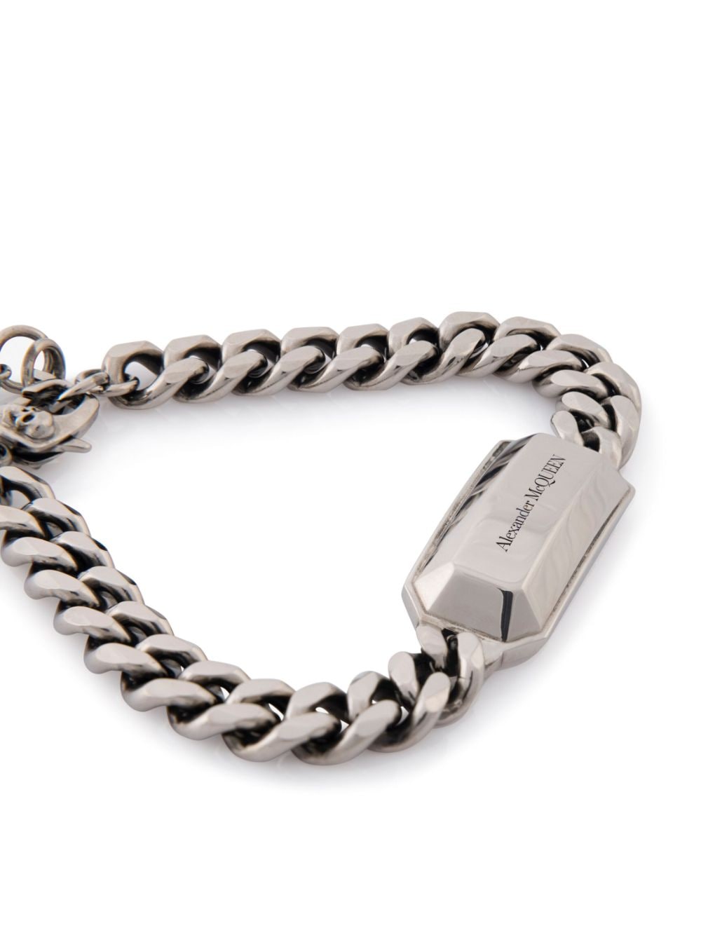 Shop Alexander Mcqueen Chain-link Medallion Bracelet In Silver