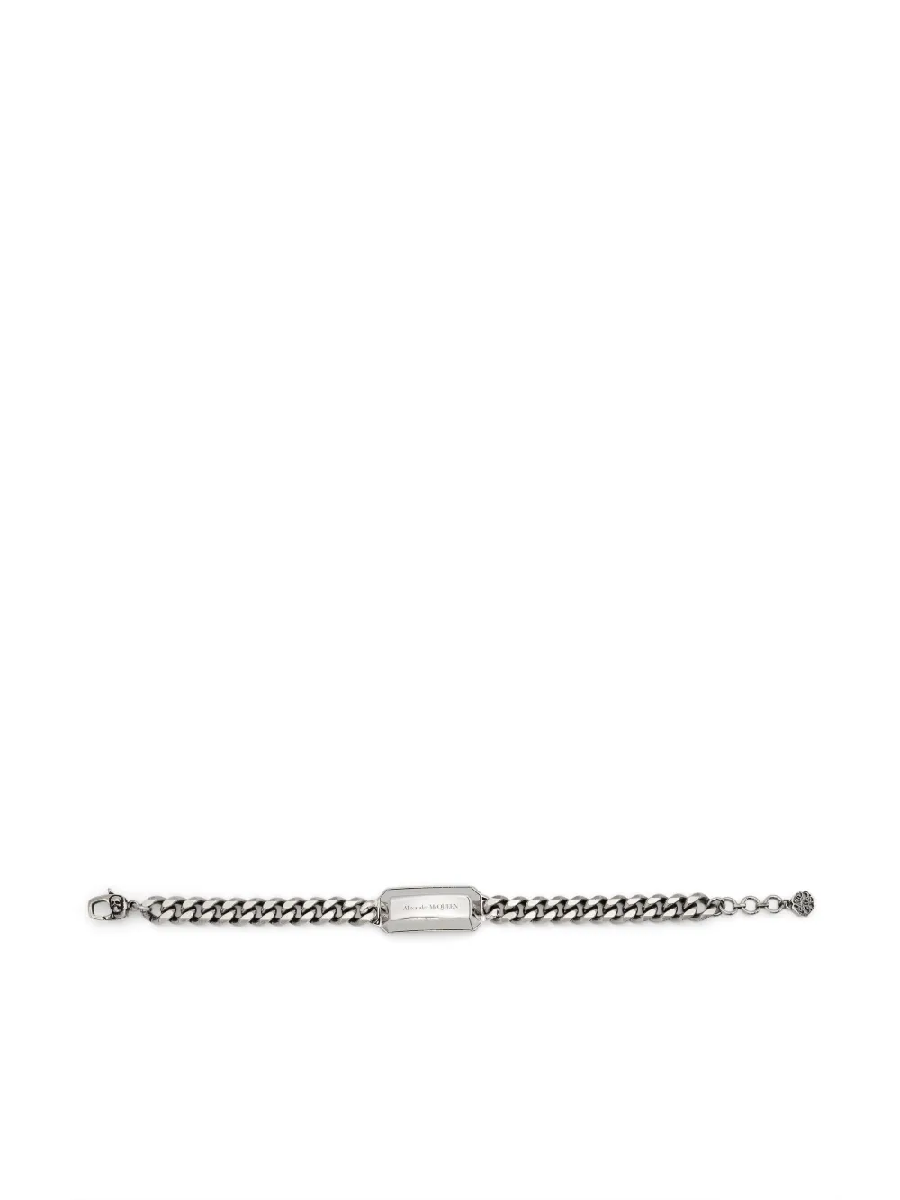 Alexander McQueen logo engraved chain link Bracelet Silver FARFETCH