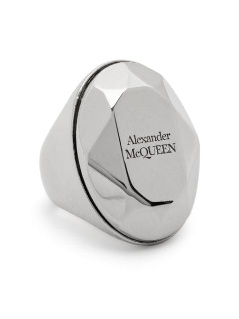 Alexander McQueen logo-engraved ring