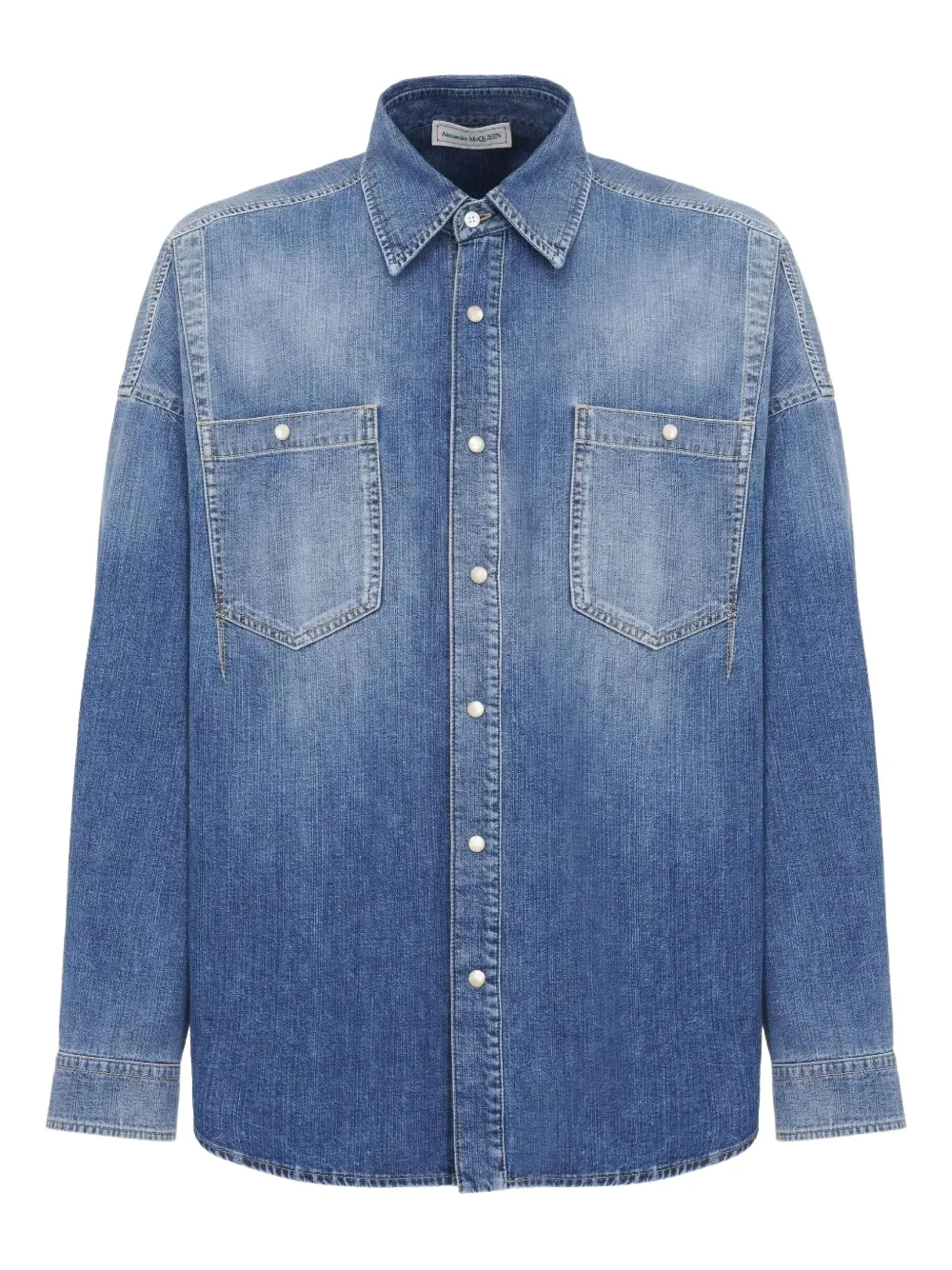 Alexander McQueen camisa con detalle de dardo | azul | Image 1
