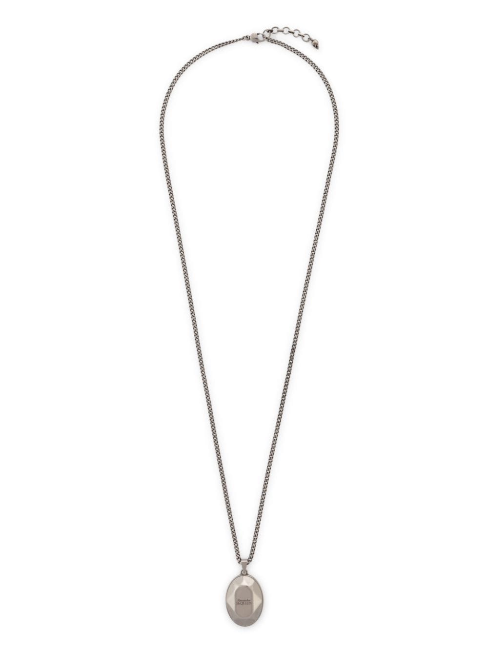 Alexander Mcqueen The Faceted Stone Necklace In Antique Silver