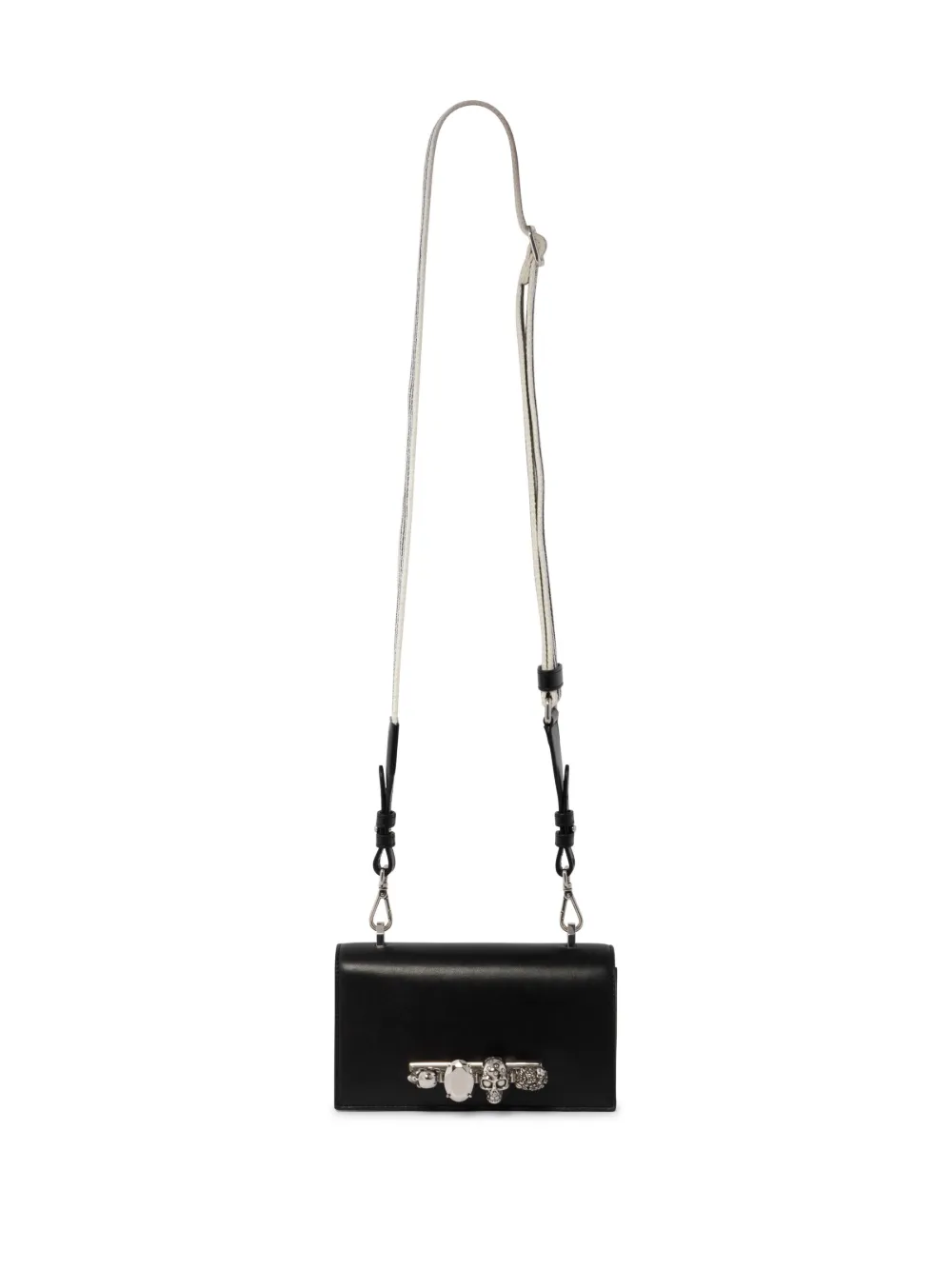 Shop Alexander Mcqueen The Knuckle Leather Satchel In Black