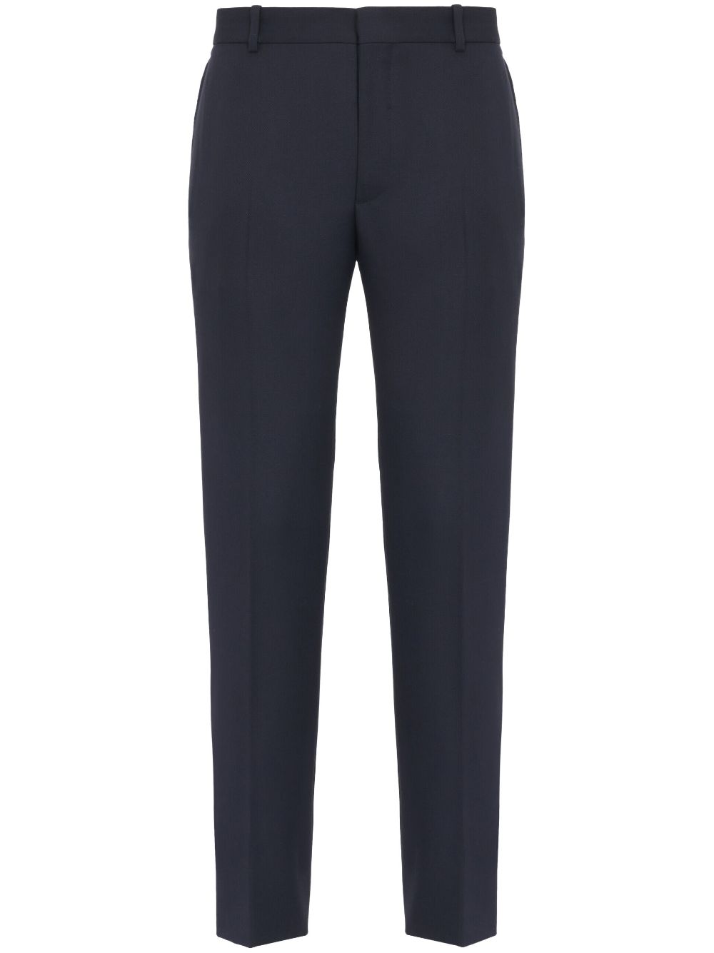 Shop Alexander Mcqueen Mid-rise Tailored Wool Trousers In Black