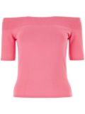 Alexander McQueen off-shoulder knitted top - Pink