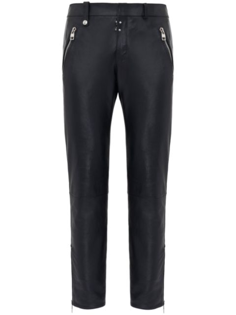 Alexander McQueen leather cropped slim-fit trousers Men