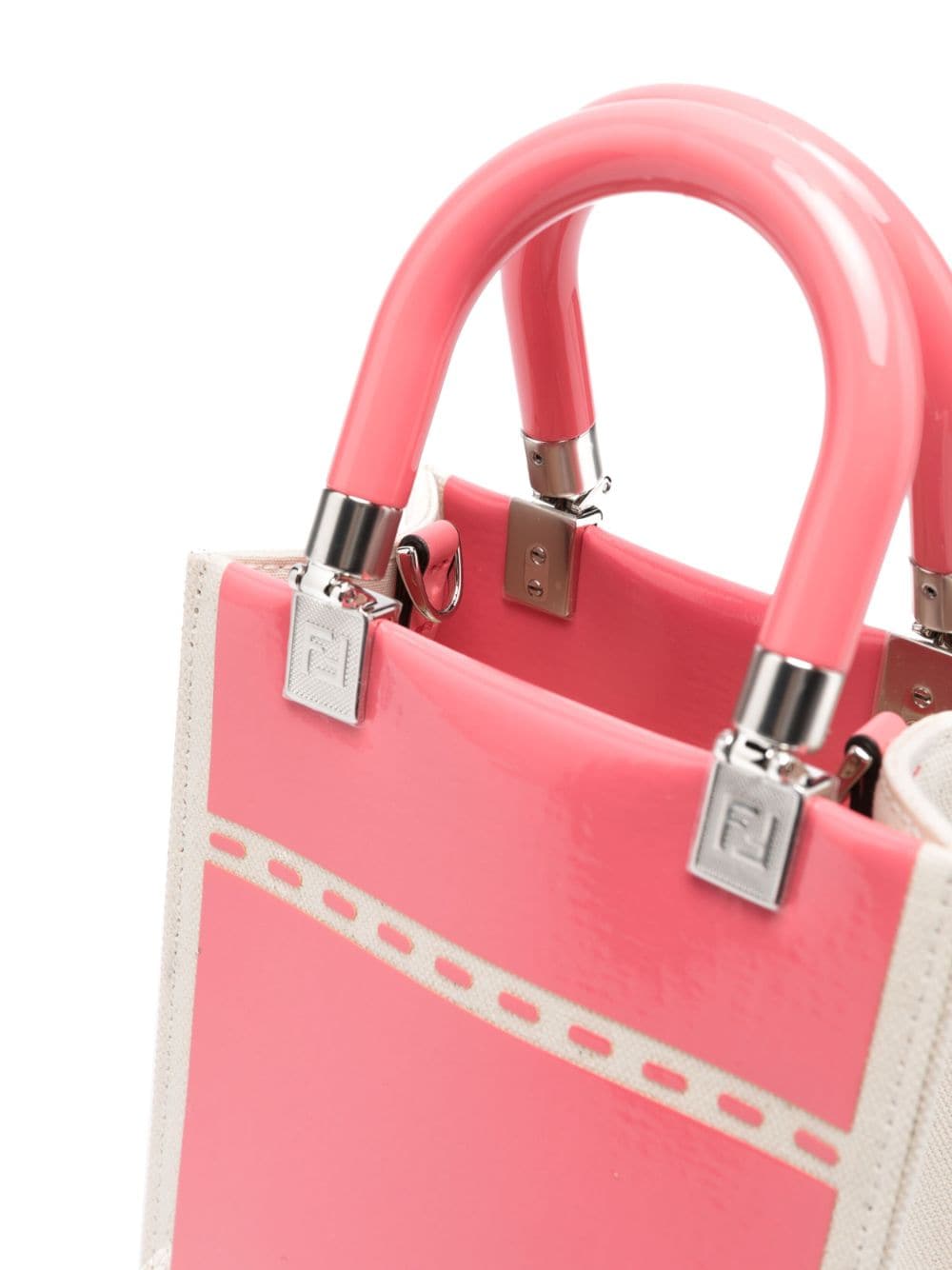 Shop Fendi Logo-print Shoulder Bag In Pink