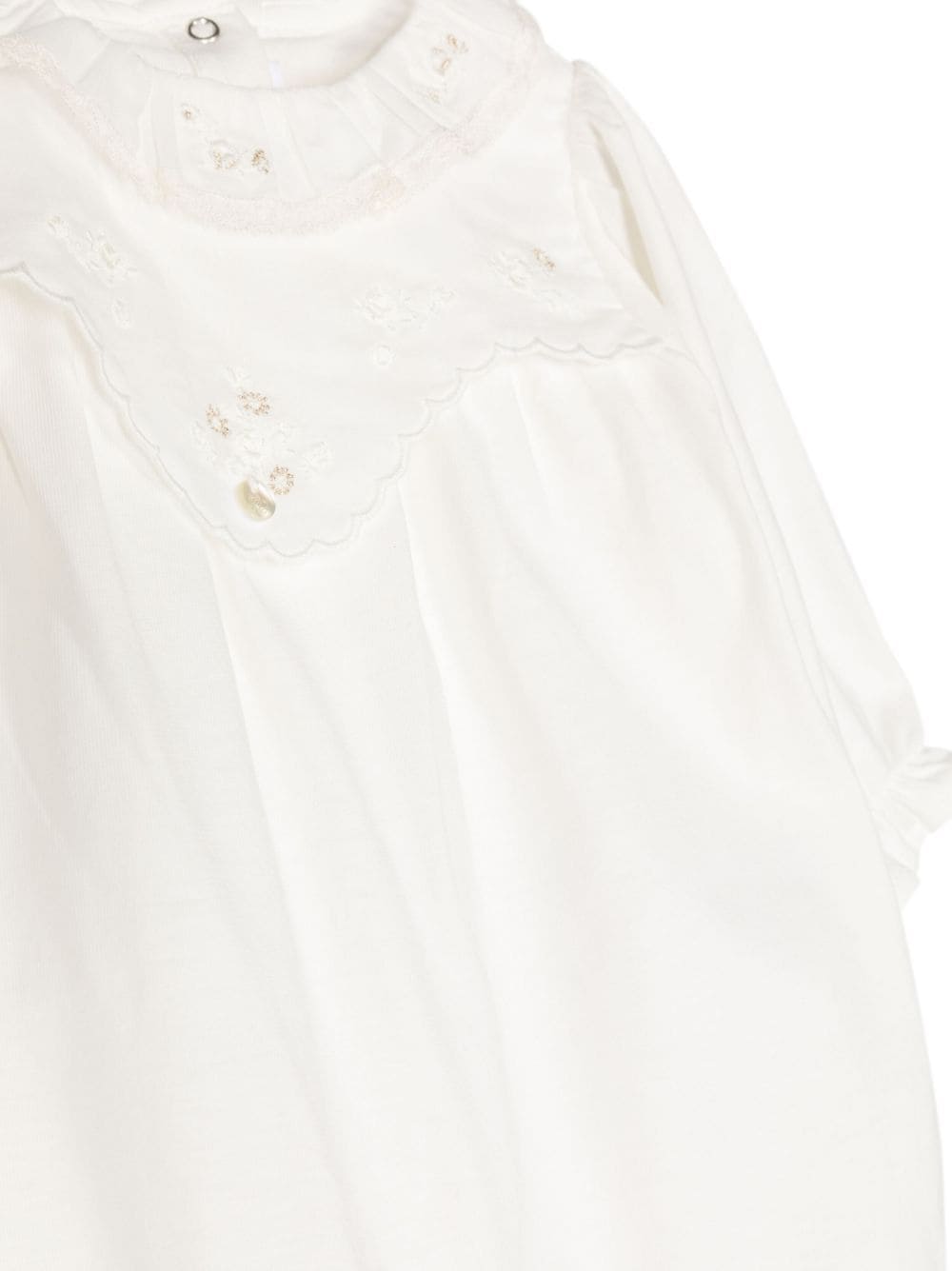 Shop Tartine Et Chocolat Floral-embroidered Cotton Pyjamas In White