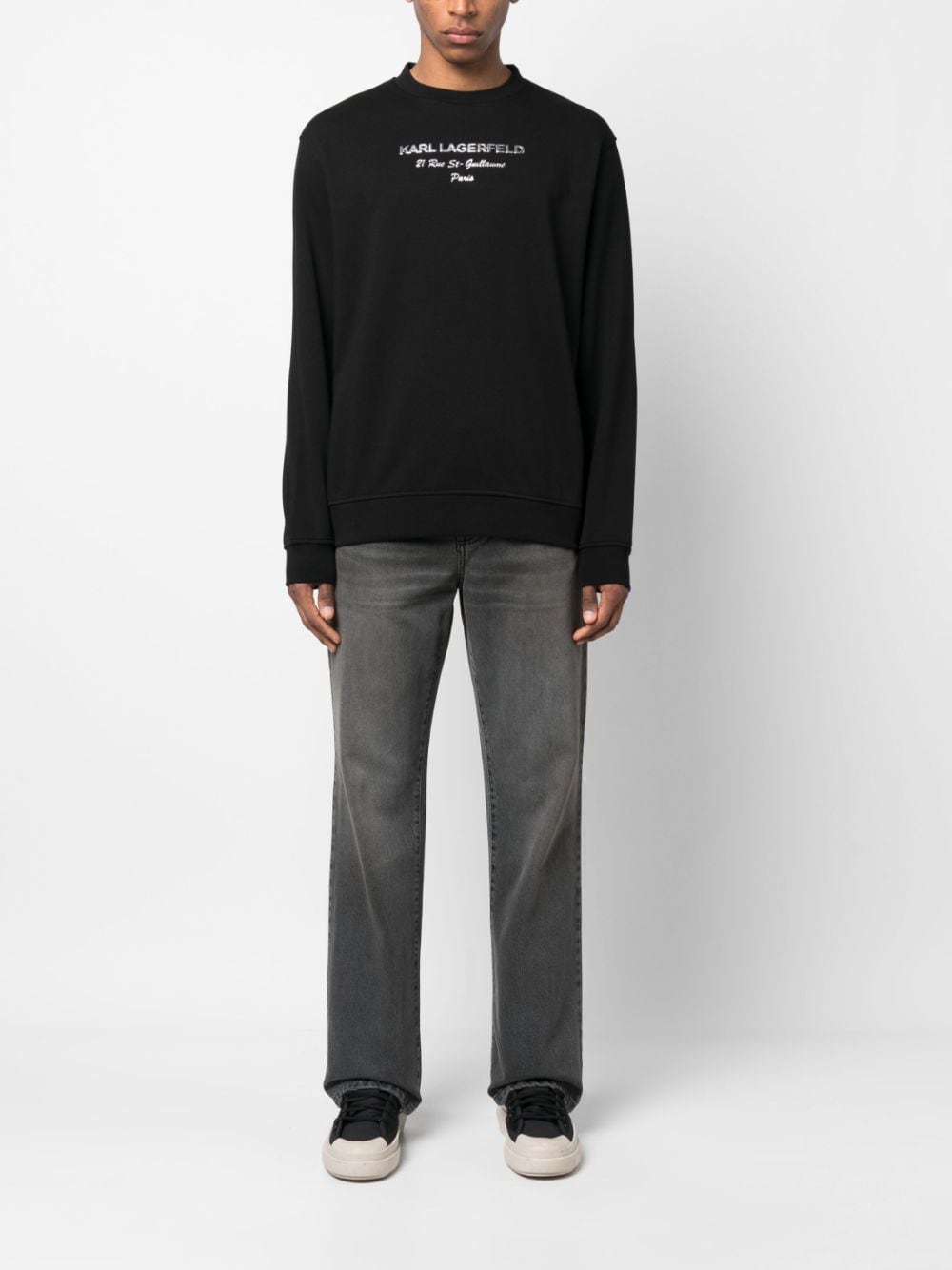 Karl Lagerfeld Sweatshirt met ronde hals - Zwart