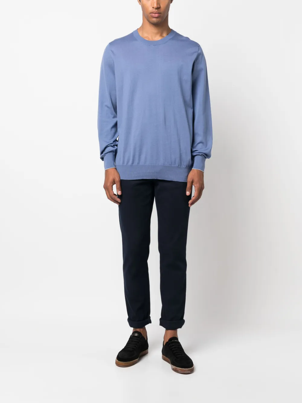 Brunello Cucinelli Trui met ronde hals - Blauw