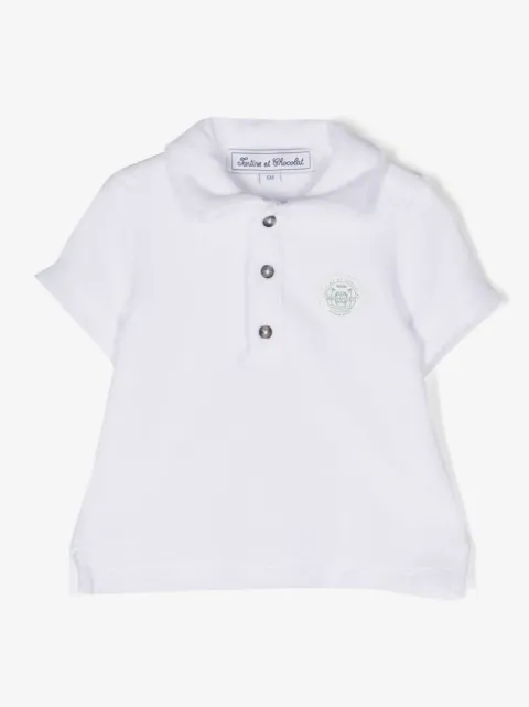 Tartine Et Chocolat playera tipo polo con parche del logo en el pecho