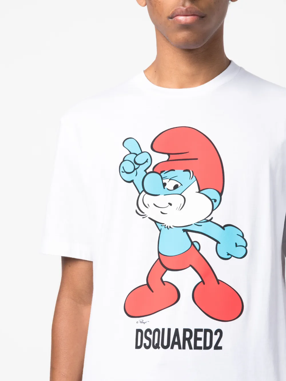 Dsquared2 Smurf-print organic-cotton T-shirt - Farfetch