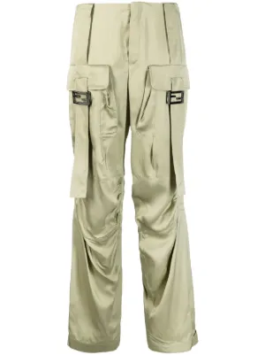 パンツ FENDI Women Straight Pants FR6494AUQM F1SAT BLUE FENDI straight-leg Jeans | Neutrals | FARFETCH