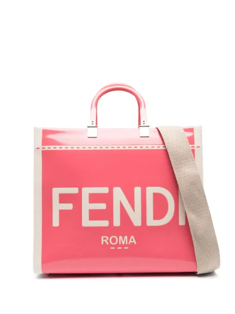 FENDI logo-print tote bag