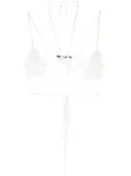 ANDREĀDAMO fig-leaf knitted bra top - White