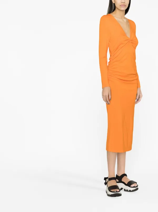 Ganni orange dress best sale