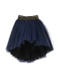 Balmain Kids logo-waistband tulle tutu - Blue