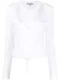 GANNI cut-out detail top - White