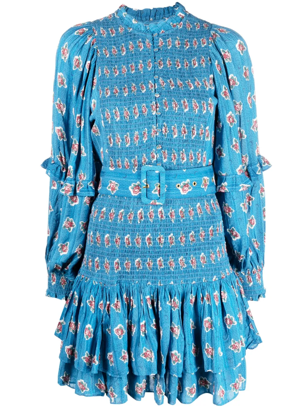 BYTIMO BOHO ROSE-PRINT SHORT DRESS